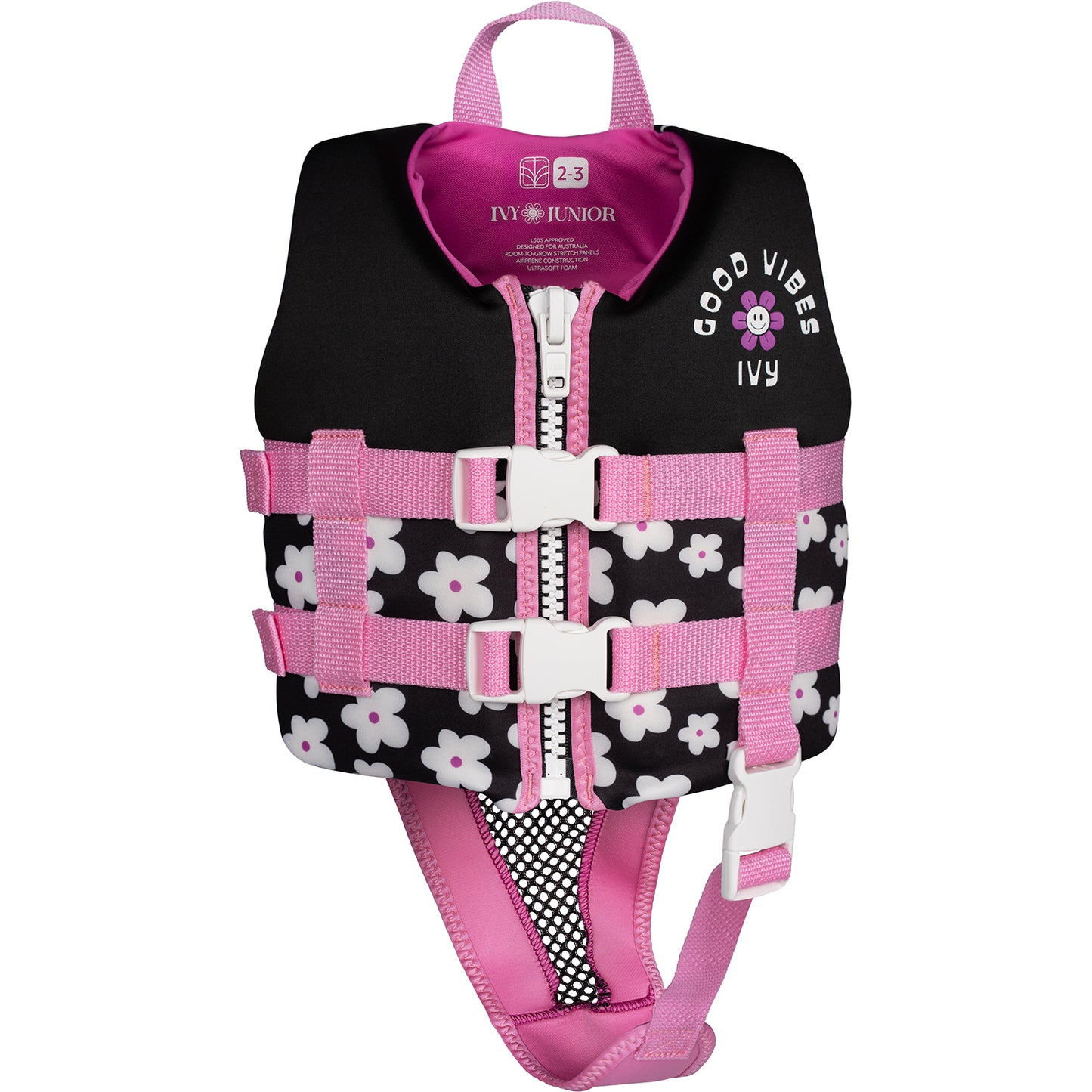 2027 IVY JUNIOR GIRLS VEST BLACK/PINK