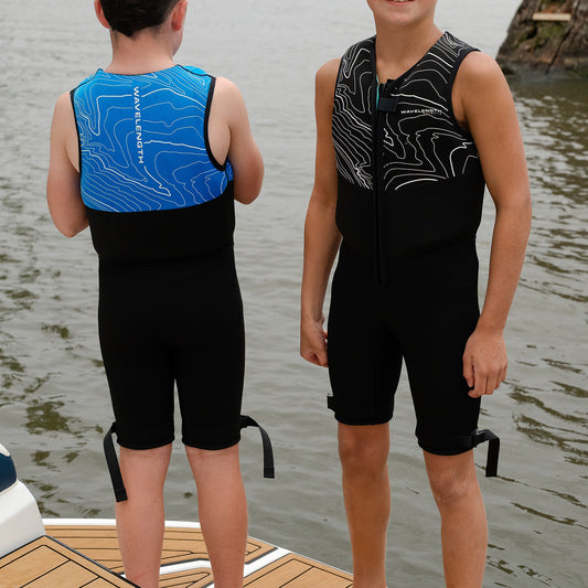 2027 WAVELENGTH JUNIOR BOYS' BUOYANCY SUIT BLUE
